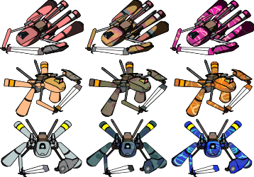 Radirgy - Mecha color schemes.png