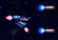 Player ship firing regular missiles forward